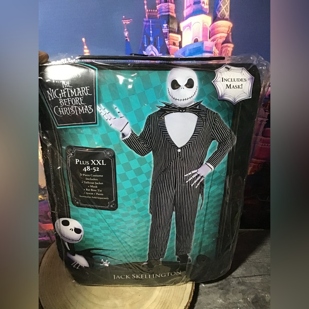 Disney Jack Skellington Costume - Black and White- Mask Only